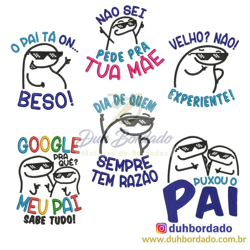 Coleção de Matrizes de Bordados Flork Dia dos Pais Completa