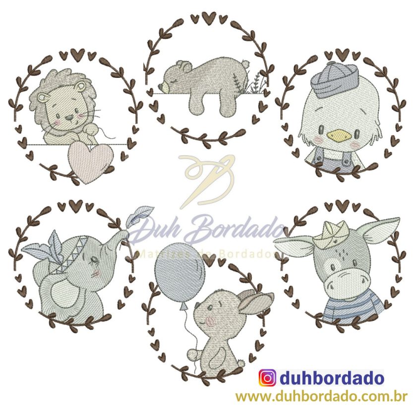 Coleção de Matrizes de Bordados Animais Completa