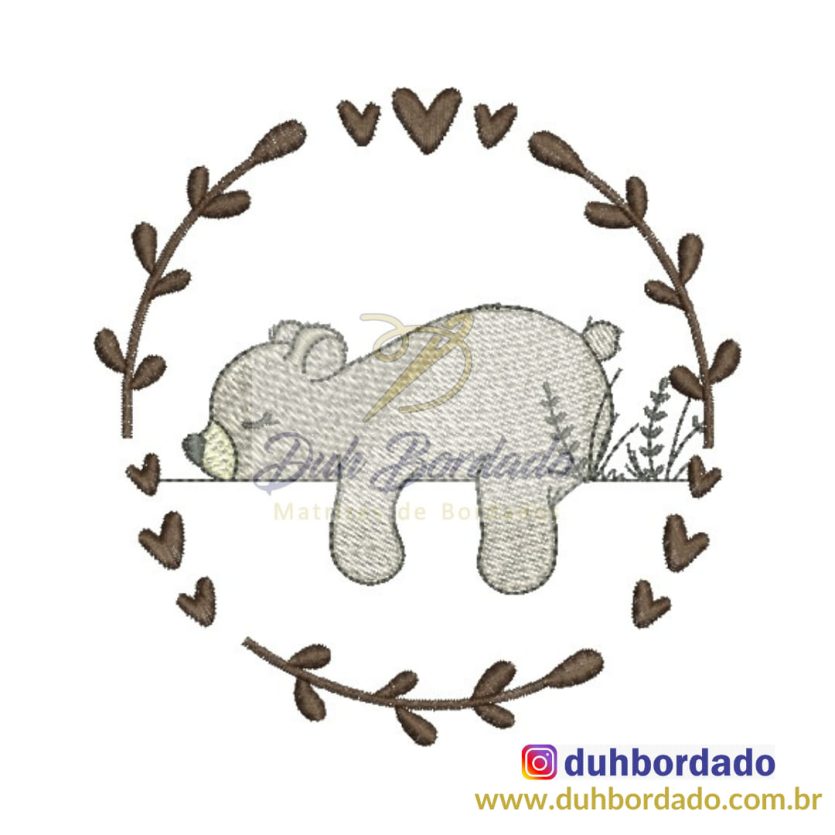 Matriz de Bordado Urso na Moldura