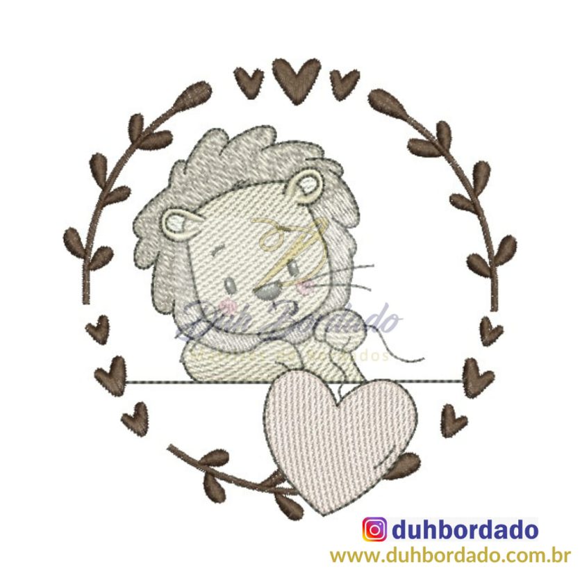 Matriz de Bordado Leão na Moldura