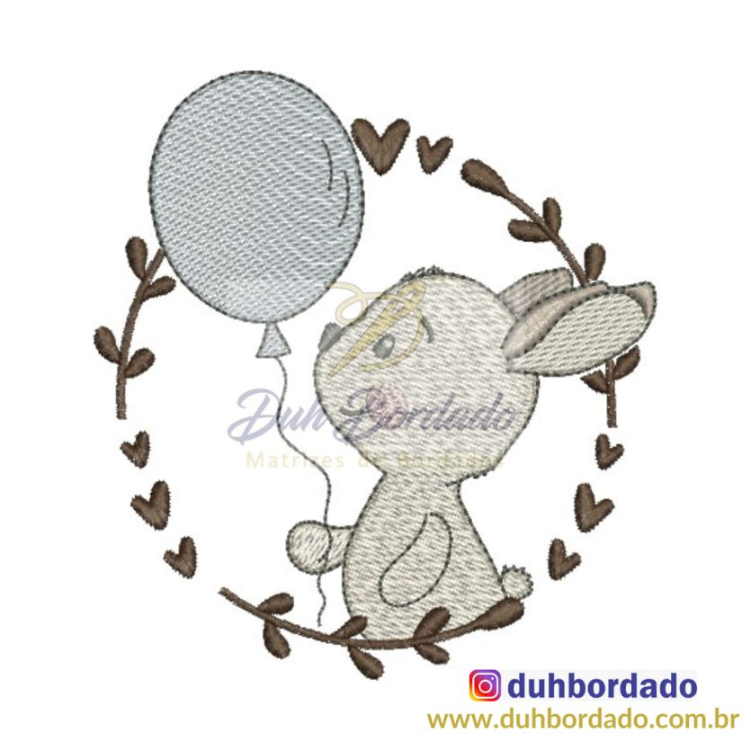 Matriz de Bordado Coelho na Moldura