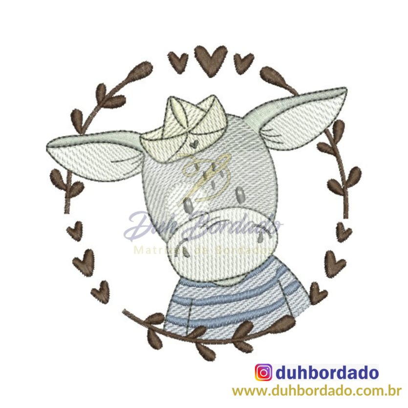 Matriz de Bordado Boi na Moldura