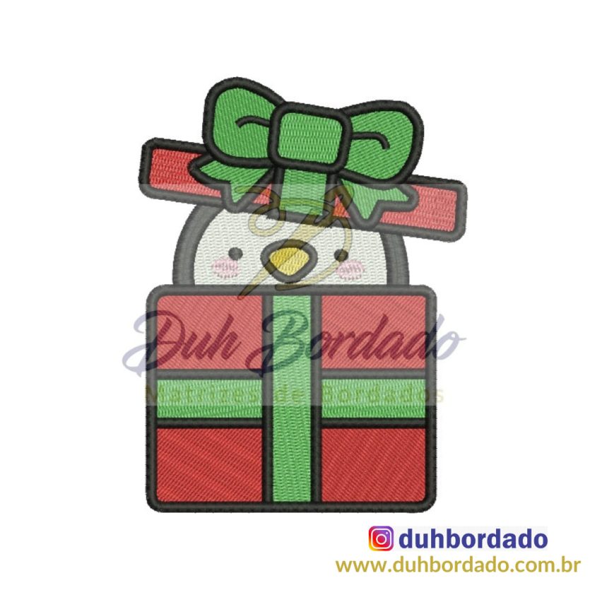Matriz de Bordado Pinguim de Natal