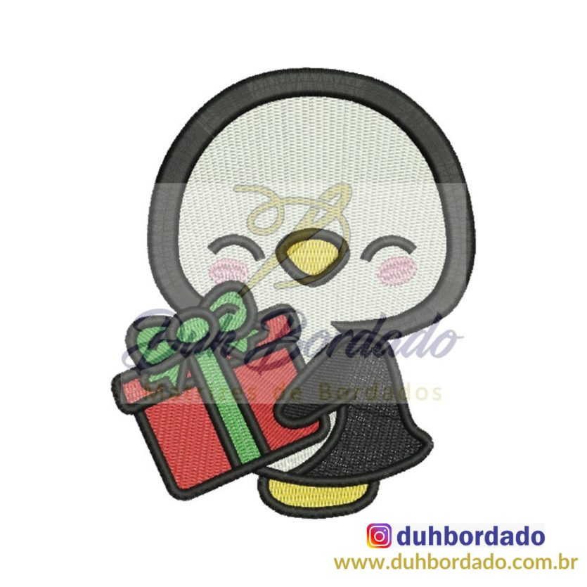 Matriz de Bordado Pinguim de Natal
