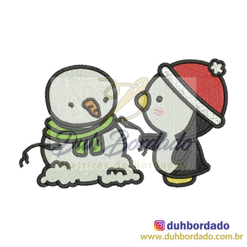 Matriz de Bordado Pinguim de Natal