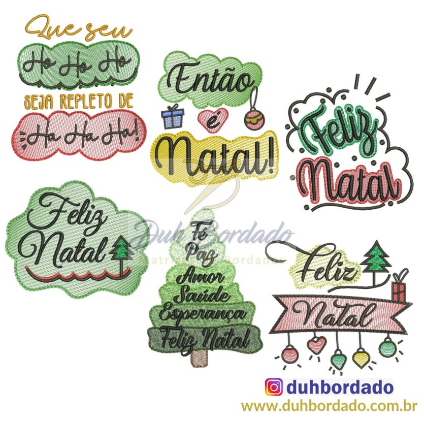 Coleção de Matrizes de Bordados Frases de Natal Completa