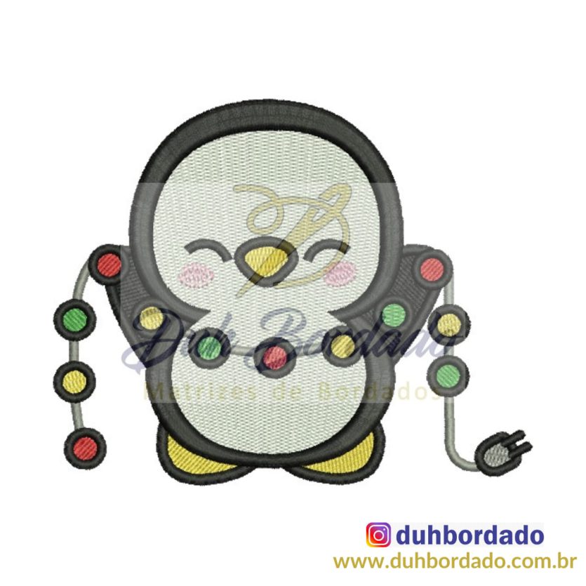 Matriz de Bordado Pinguim de Natal