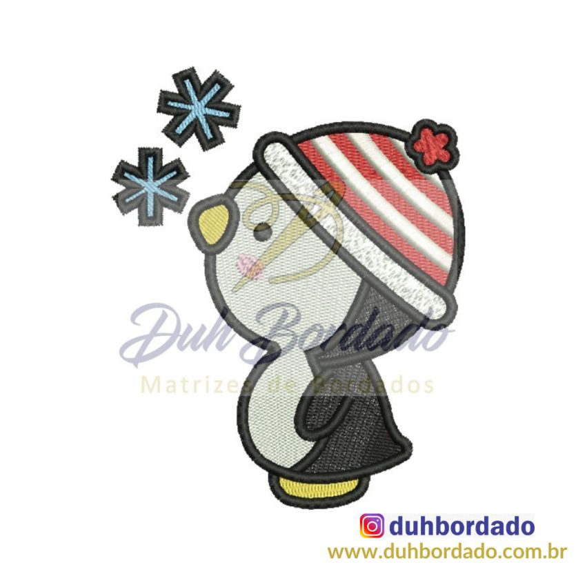 Matriz de Bordado Pinguim de Natal