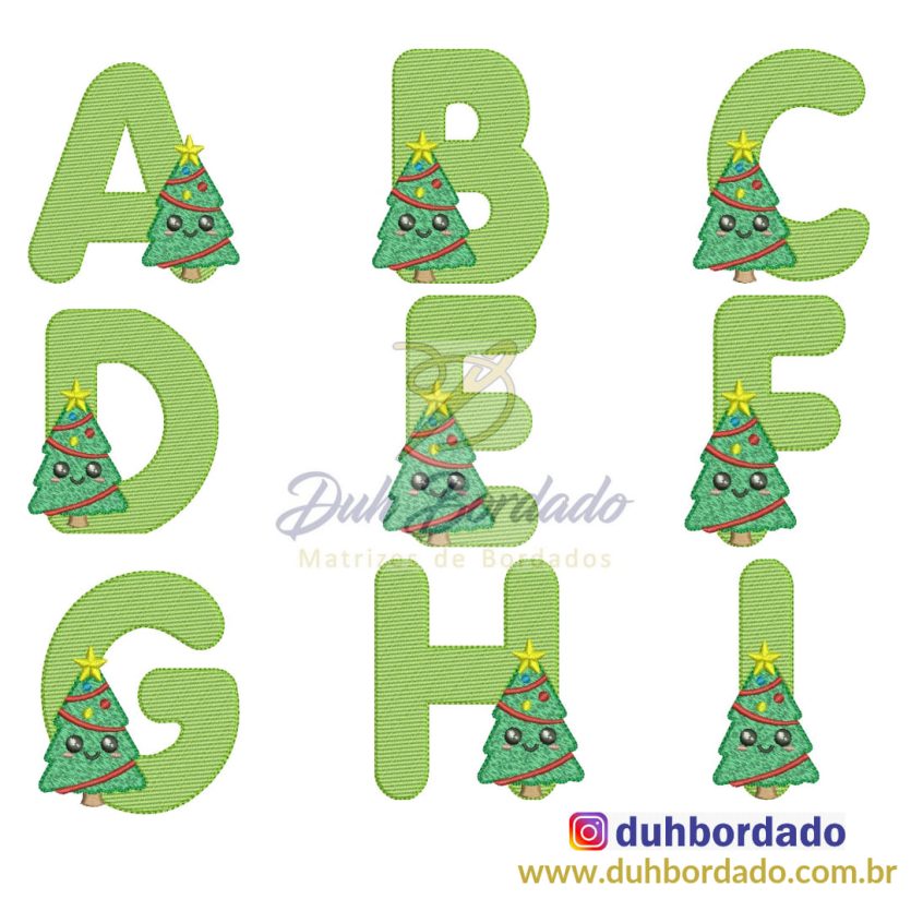 Coleção Matrizes de Bordado Alfabeto Natal Completa