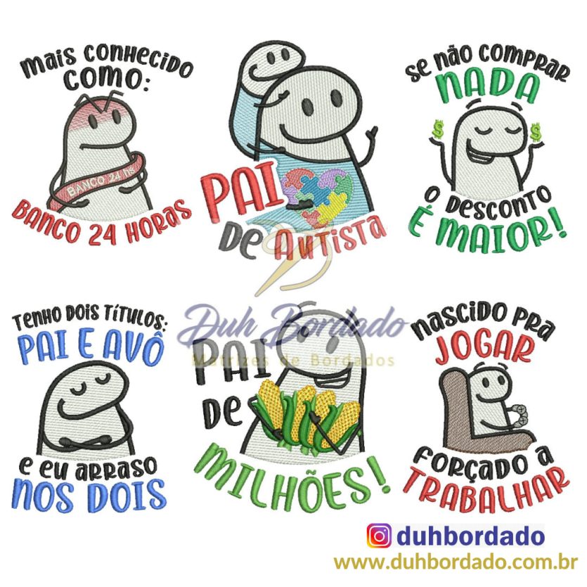 Coleção Matrizes de Bordados Flork Dia dos Pais Completa