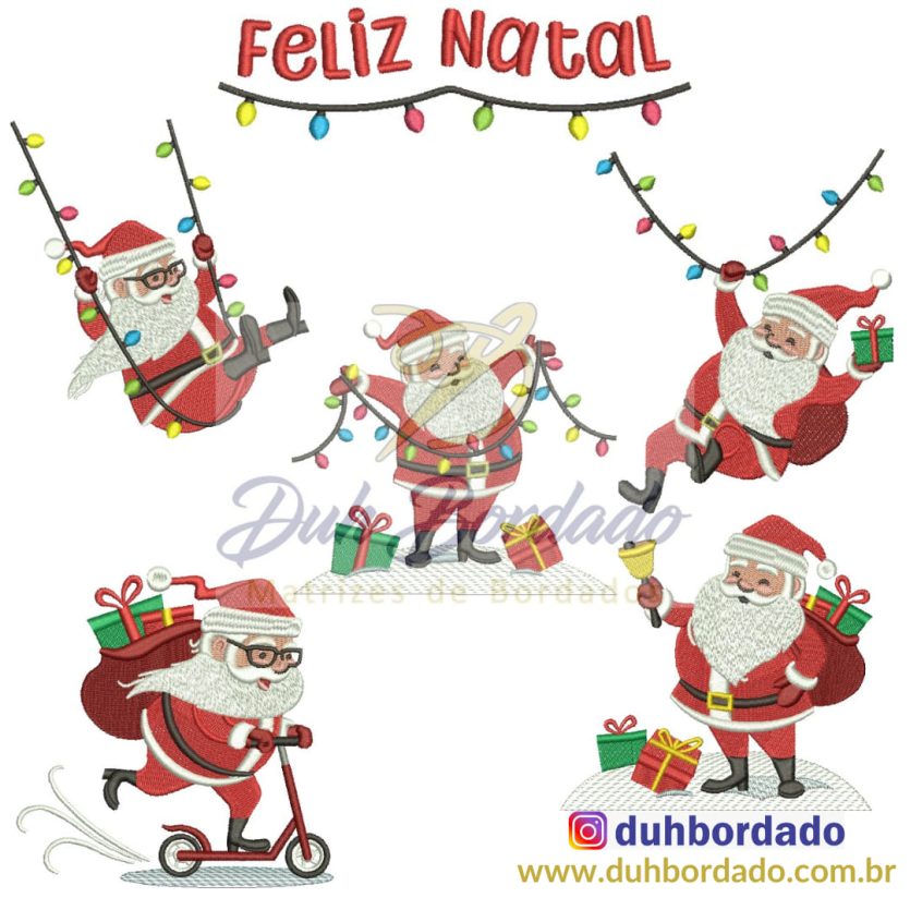 Coleção Matrizes de Bordados Papai Noel Aventureiro Completa