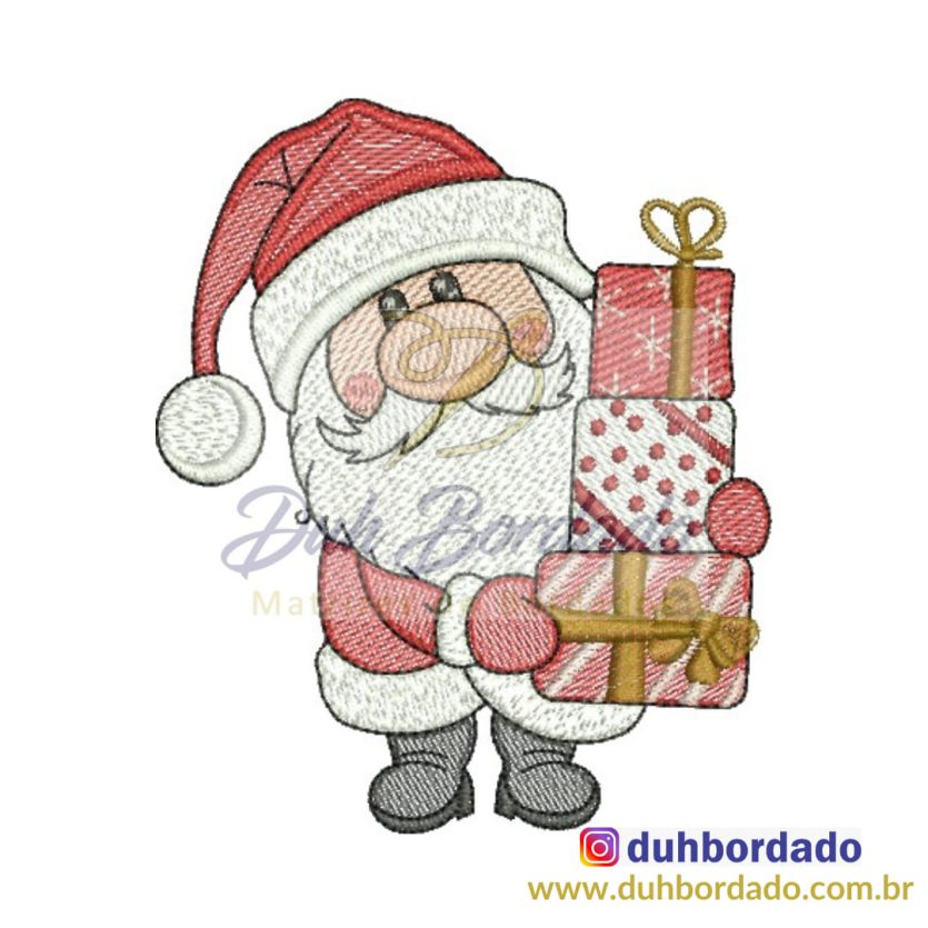 Matriz de Bordado Papai Noel e Presentes