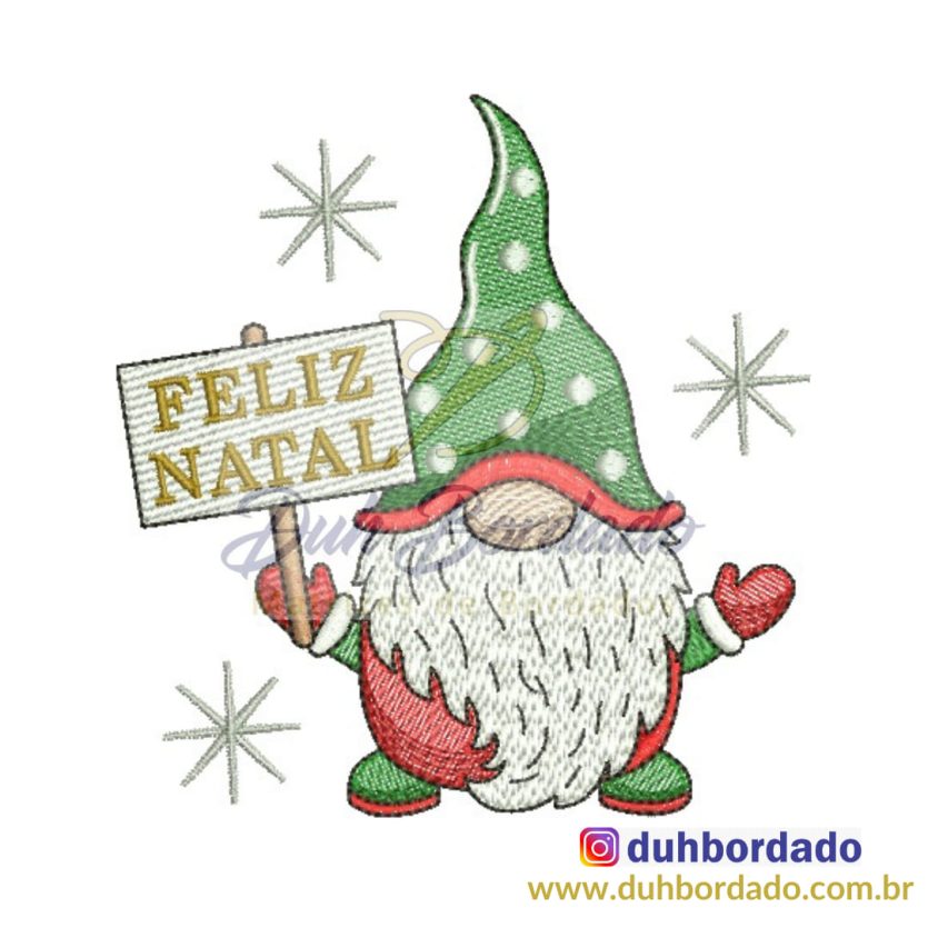 Matriz de Bordado Gnomo de Natal
