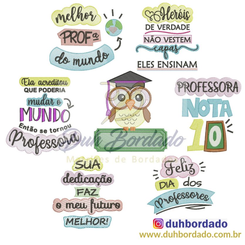 Coleção Matrizes de Bordado Dia dos Professores Completa