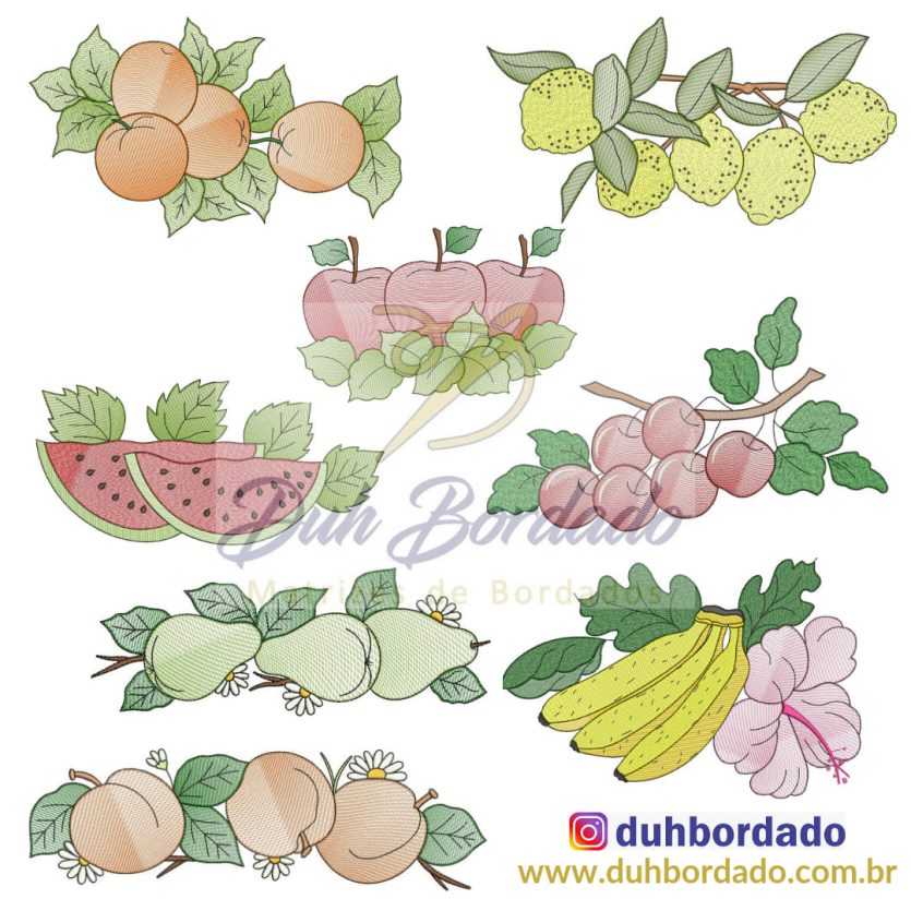 Coleção Matrizes de Bordados Frutas Completa