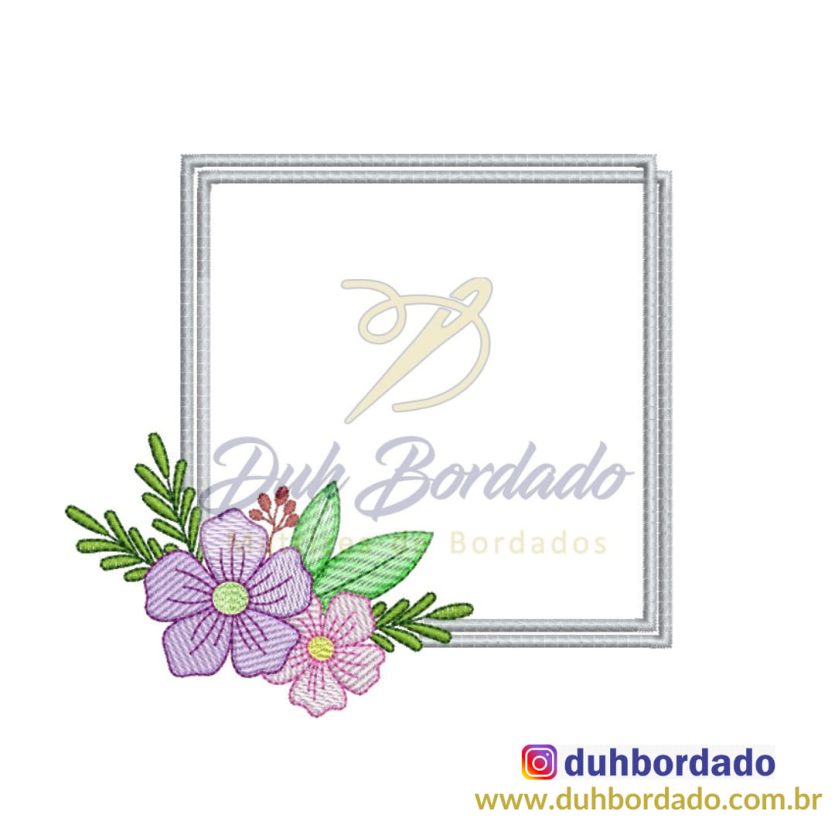 Matriz de Bordado Moldura Floral