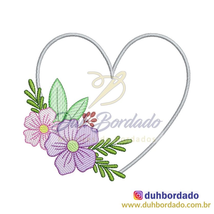 Matriz de Bordado Moldura Floral