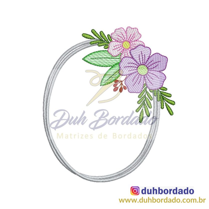 Matriz de Bordado Moldura Floral
