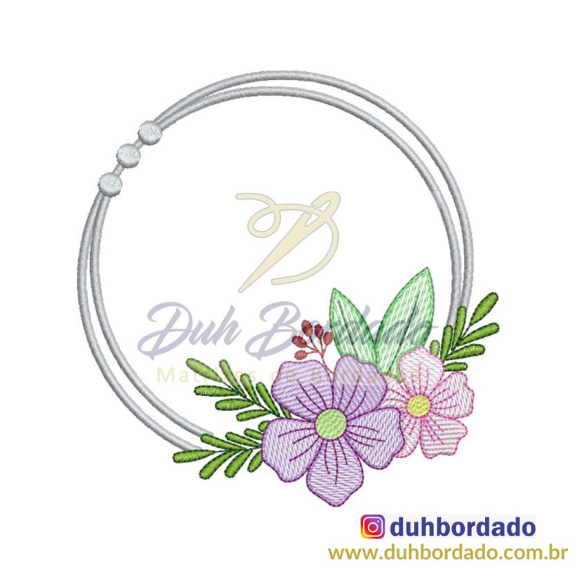 Matriz de Bordado Moldura Floral