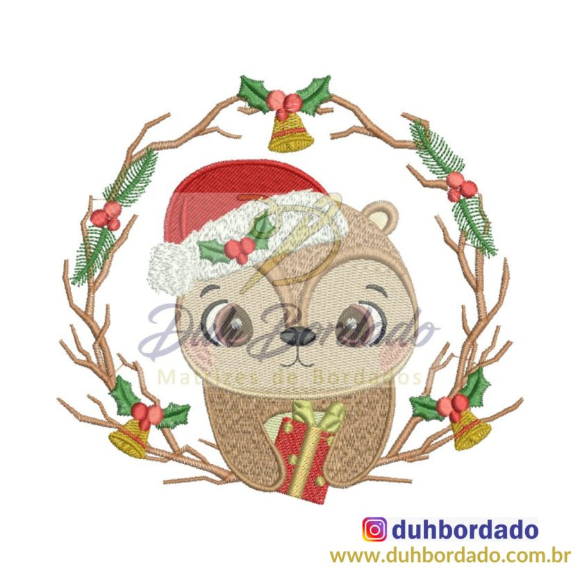 Matriz de Bordado Esquilo Natal