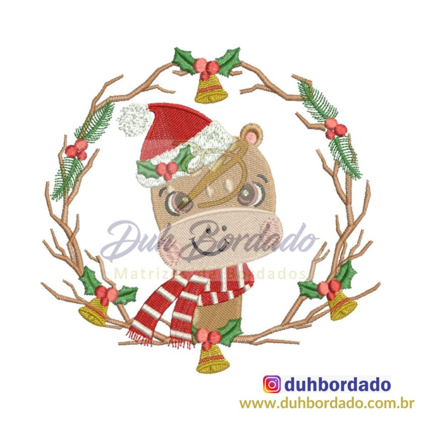 Matriz de Bordado Girafa Natal