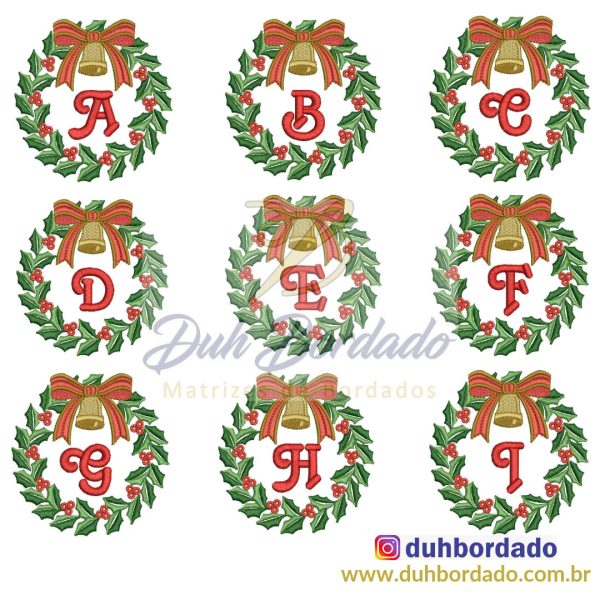 Coleção Matrizes de Bordado Alfabeto Natal Completa