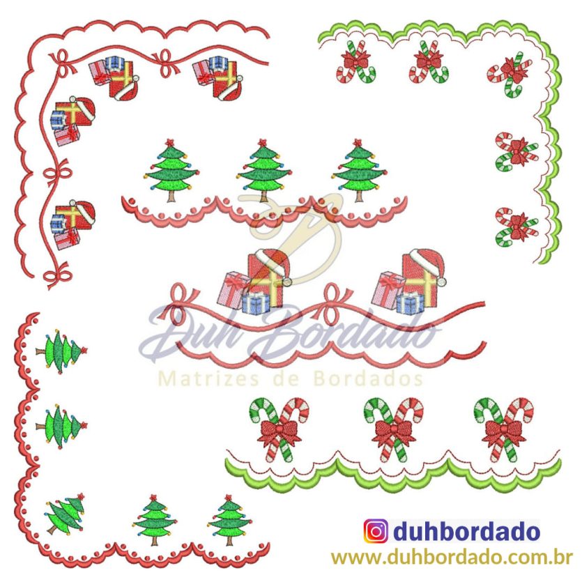 Coleção Matrizes de Bordados Barrinhas e Cantos de Natal Completa
