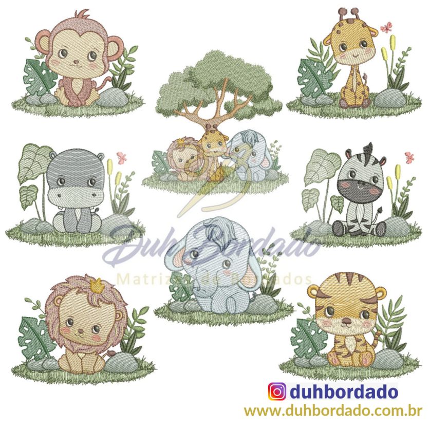 Coleção Matrizes de Bordados Safari Menino Completa