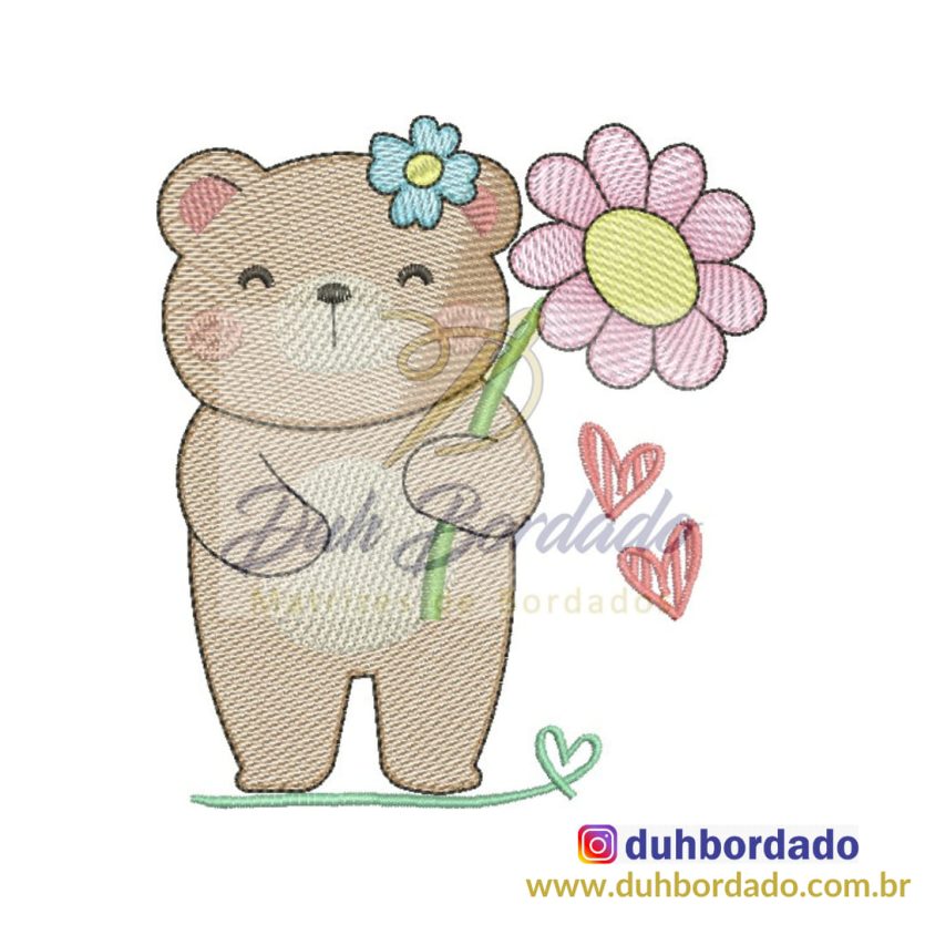 Matriz de Bordado Ursinha Menina