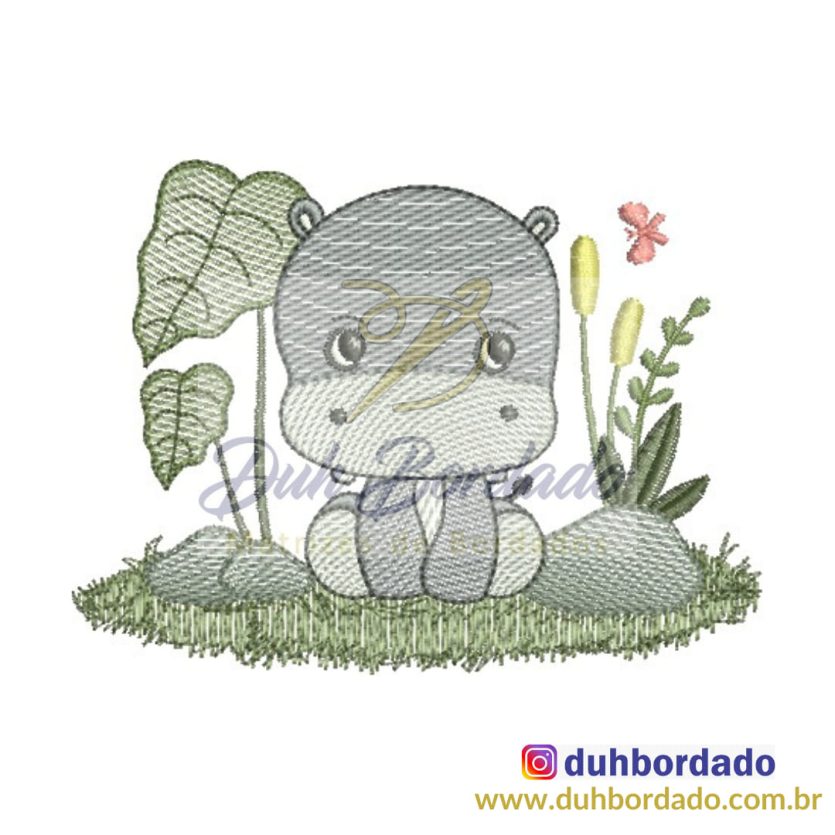 Matriz de Bordado Hipopótamo