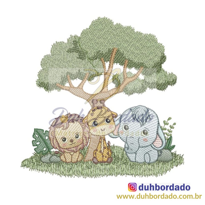 Matriz de Bordado Trio de Animais
