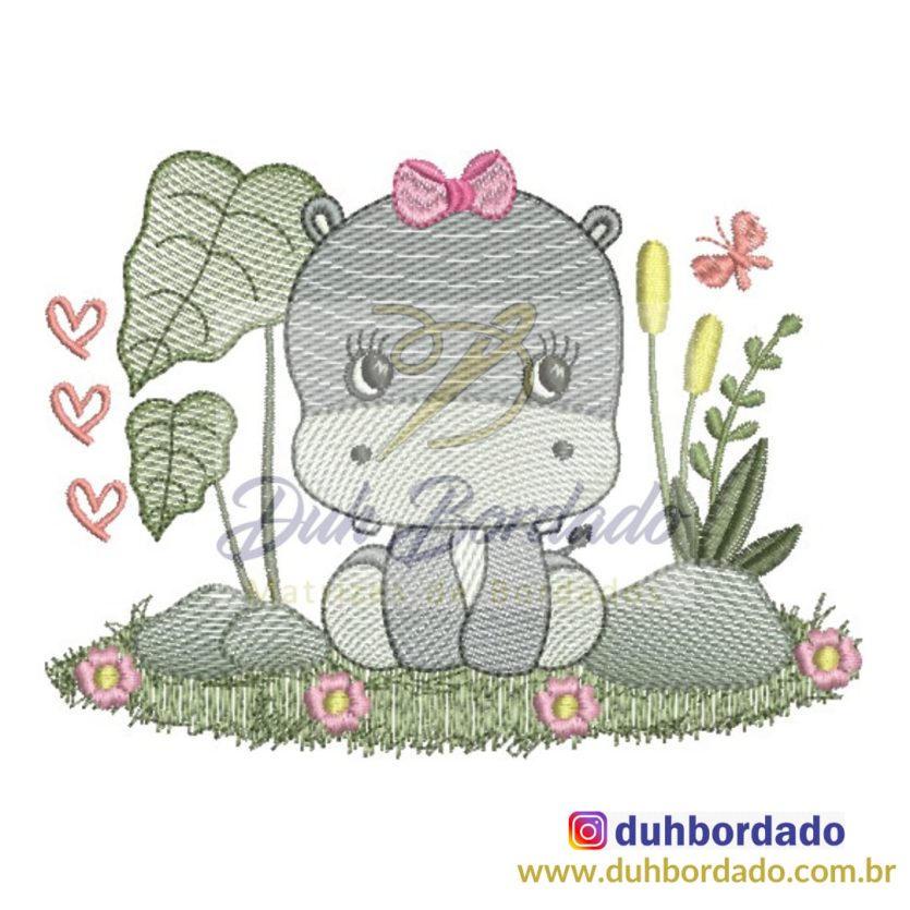 Matriz de Bordado Hipopótamo