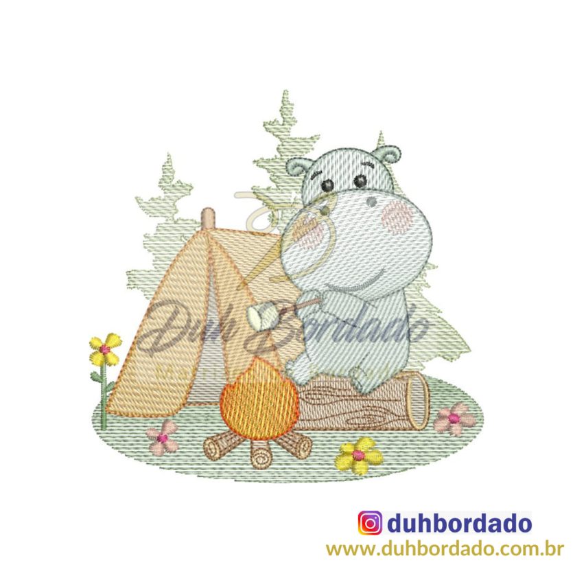 Matriz de Bordado Hipopótamo