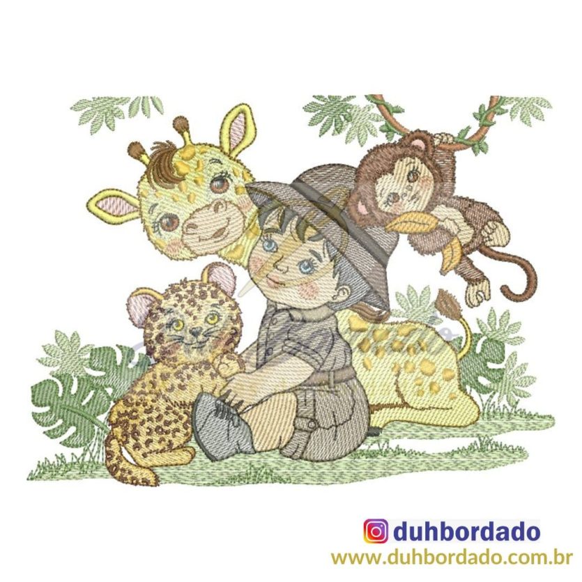 Matriz de Bordado Safari Menino