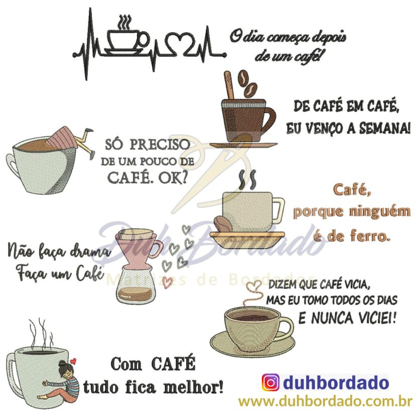 Coleção Matrizes de Bordados Café Completa
