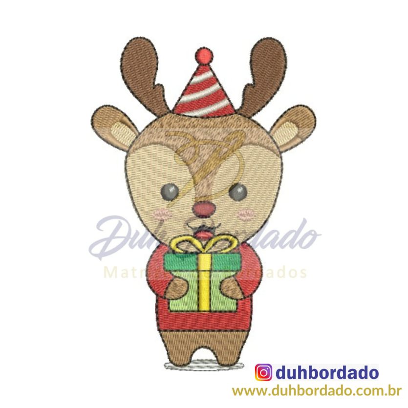 Matriz de Bordado Rena de Natal