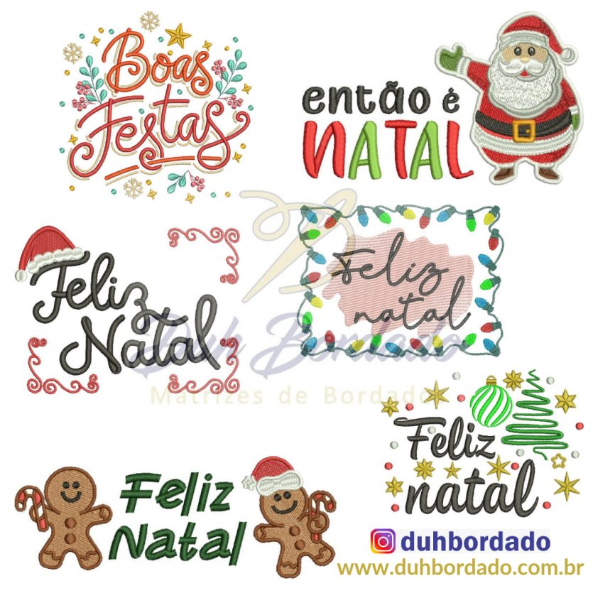 Coleção Matrizes de Bordados Frases de Natal Completa