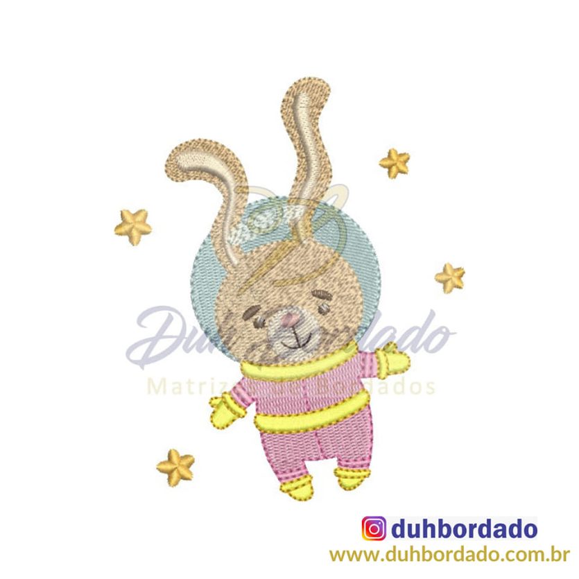 Matriz de Bordado Coelho Astronauta