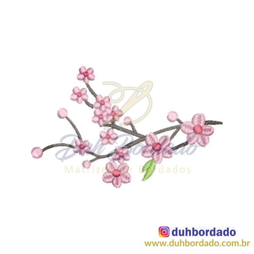 Matriz de Bordado Flores de Cerejeira