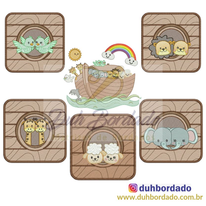 Coleção Matrizes de Bordados Arca de Noé Completa