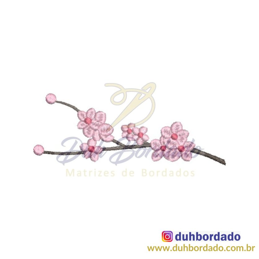 Matriz de Bordado Flores de Cerejeira