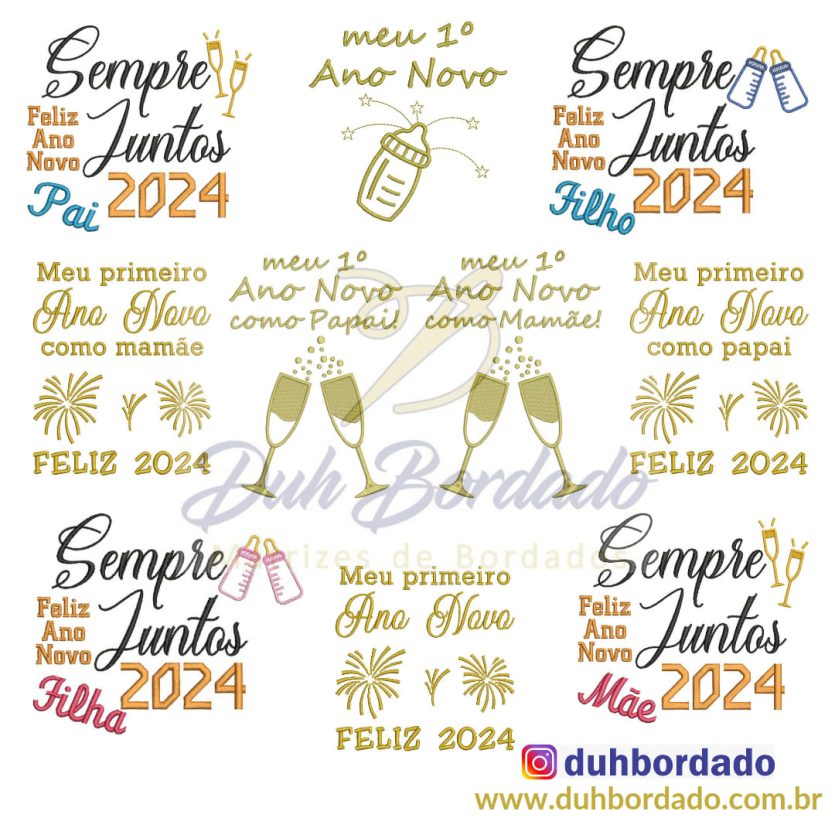 Coleção Matrizes de Bordados Reveillon 2024 Completa