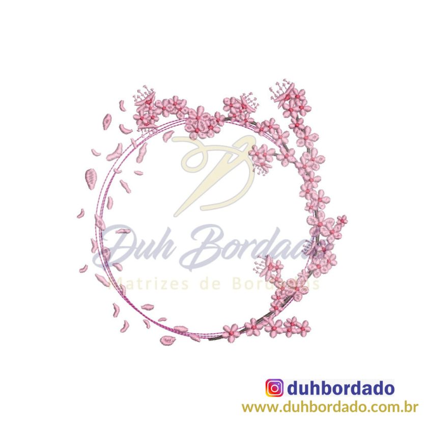 Matriz de Bordado Moldura Cerejeira