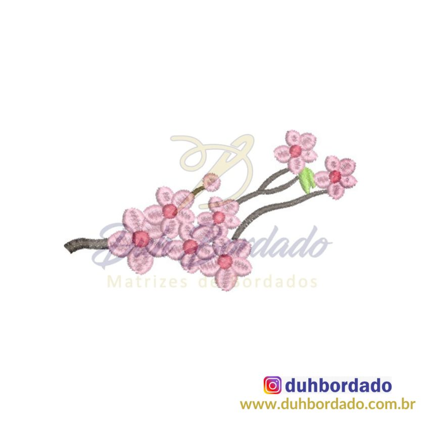 Matriz de Bordado Flores de Cerejeira