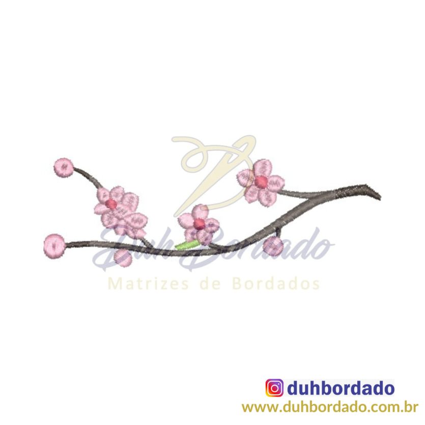 Matriz de Bordado Flores de Cerejeira