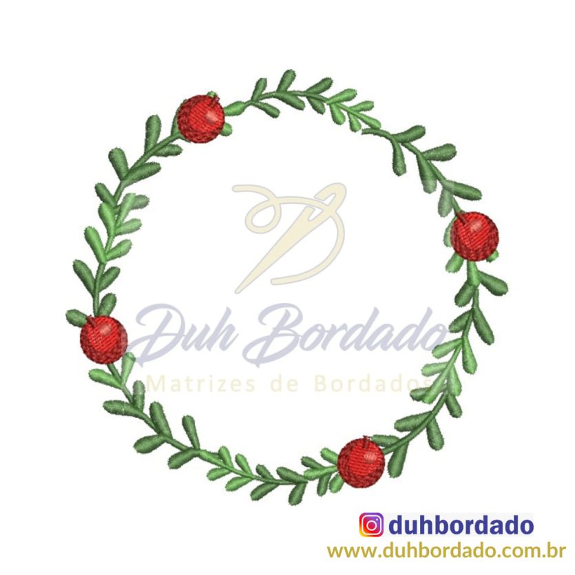 Matriz de Bordado Moldura Guirlanda Natal