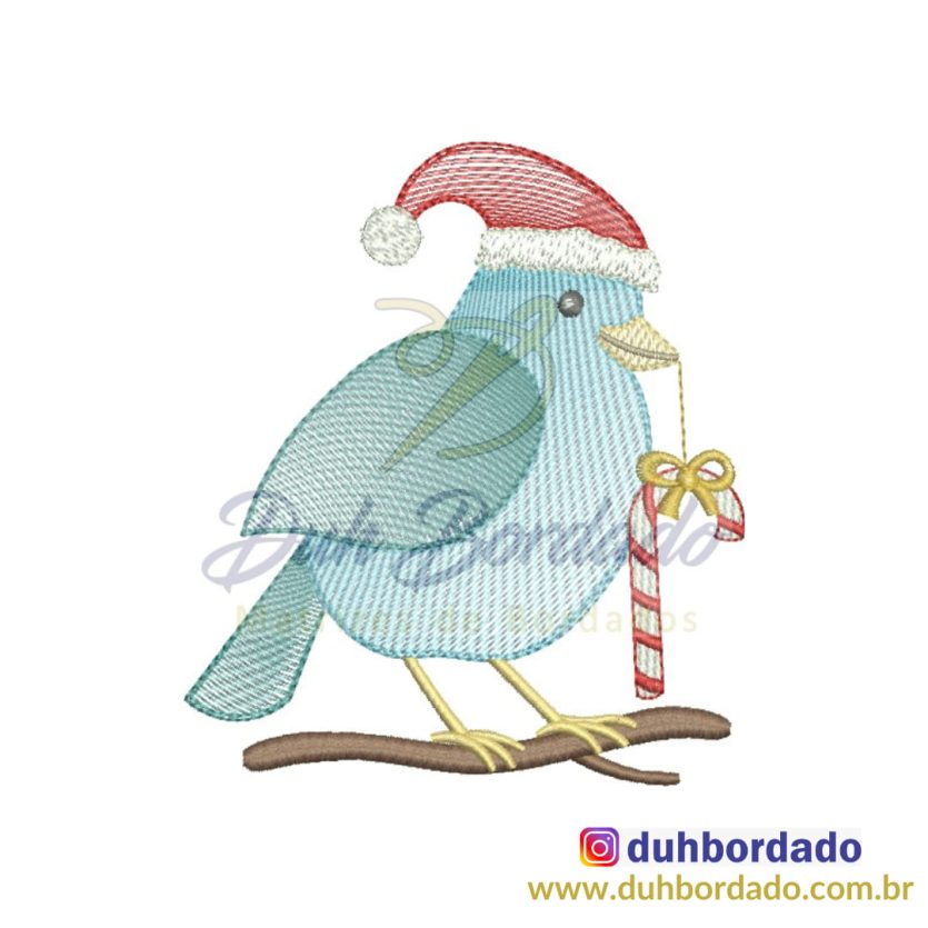 Matriz de Bordado Pássaro Natal