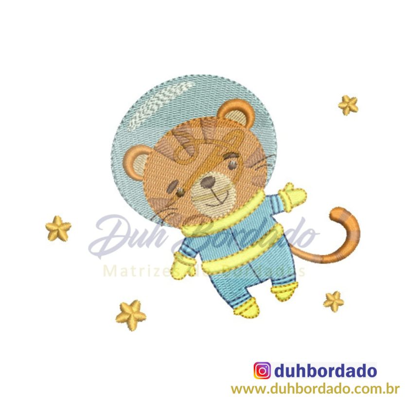 Matriz de Bordado Tigre Astronauta