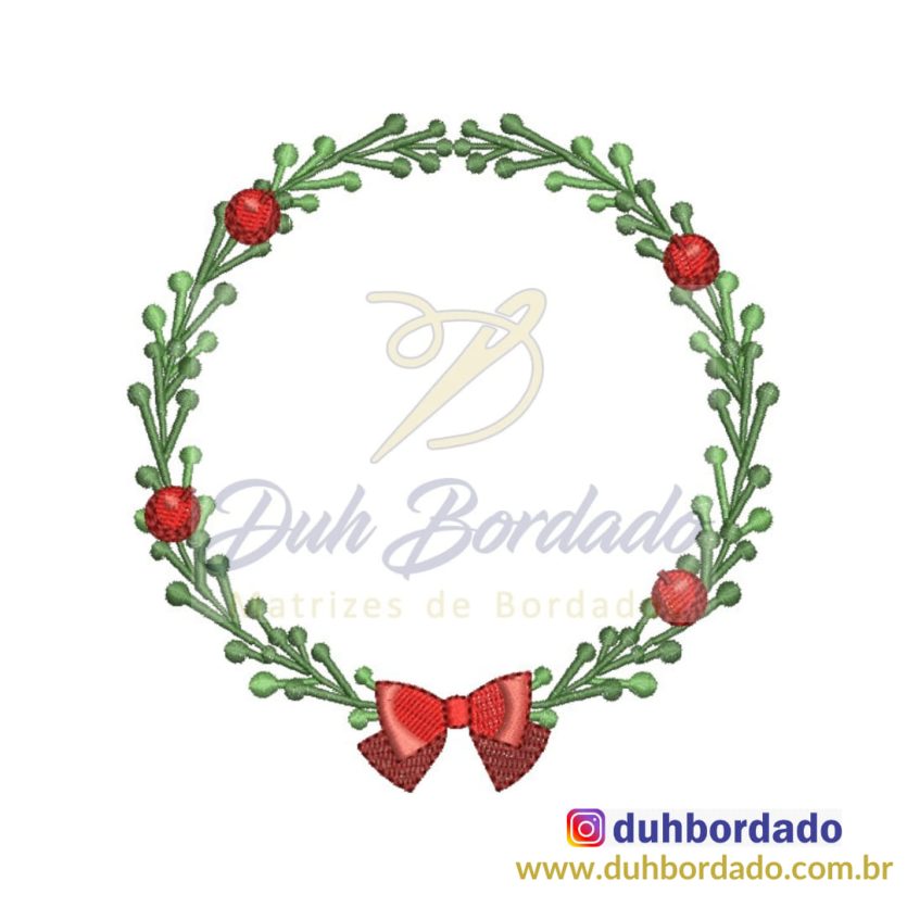 Matriz de Bordado Moldura Guirlanda Natal