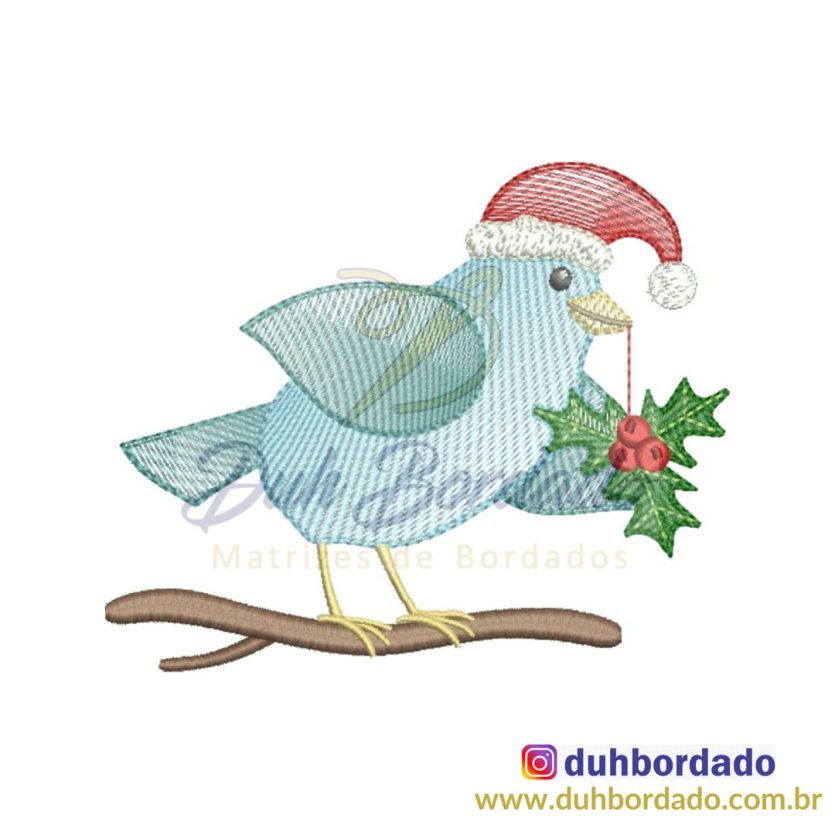 Matriz de Bordado Pássaro Natal